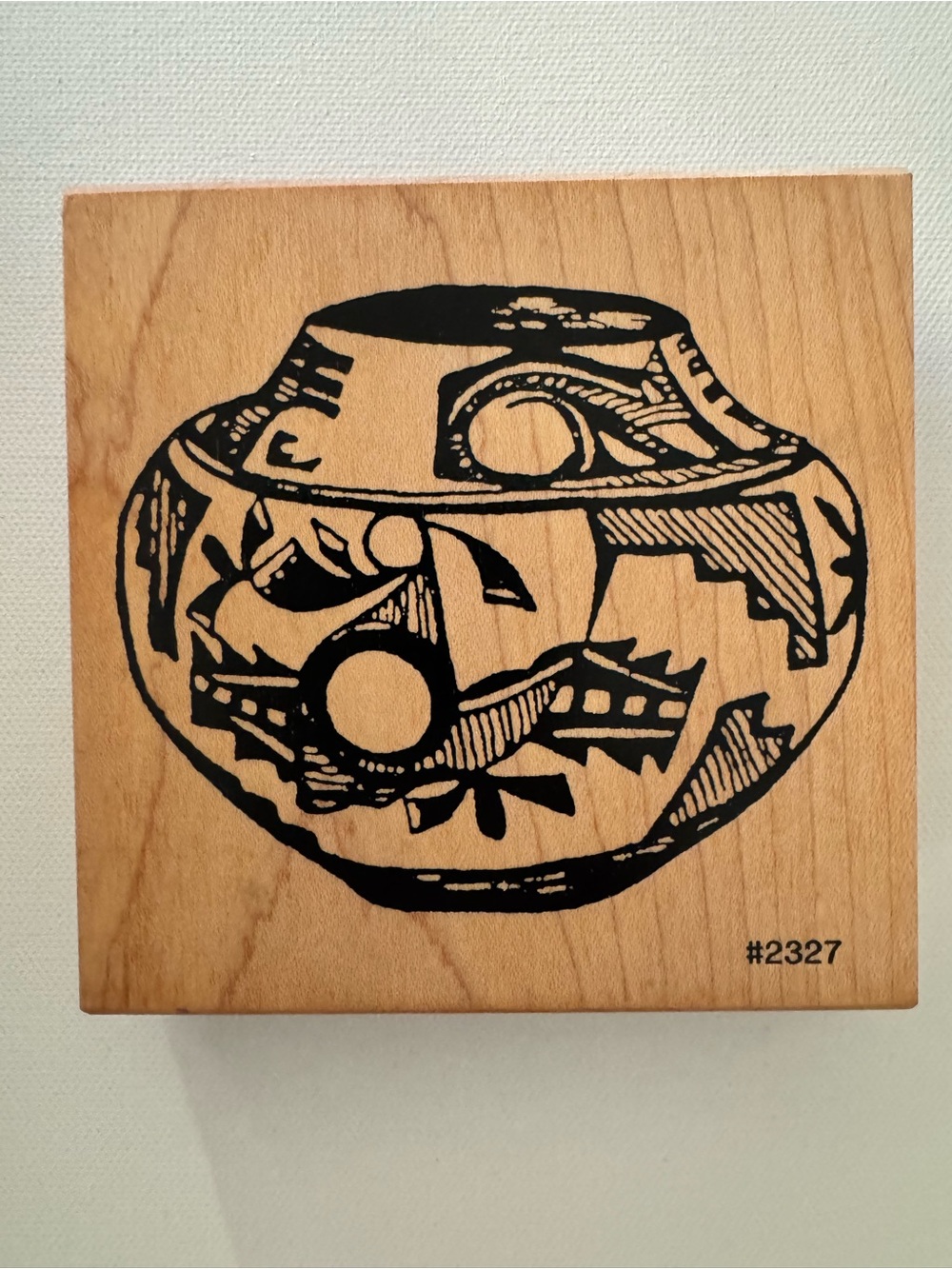 Comotion NEW Wood Rubber Stamp Native American Pottery #2327 - 4.5”